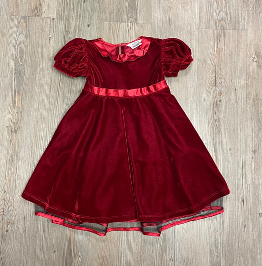 Red Newberry SSL Velvet Dress, 4Y