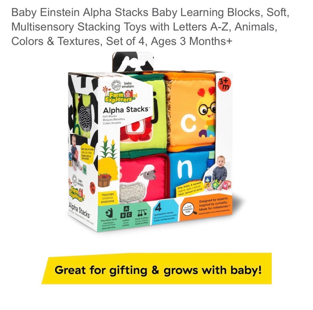 Multi Baby Einstein Alpha Stacks Soft Blocks, 3M+