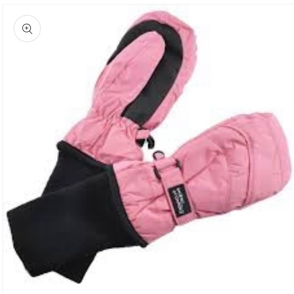 Pink Snowstopper Nylon Mittens, 1-3Y