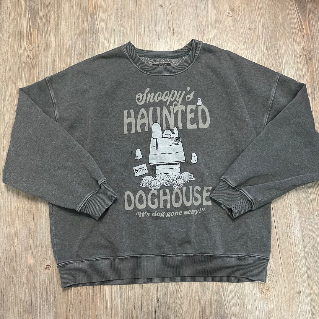 Faded Black American Eagle LS Sweatshirt, Medium