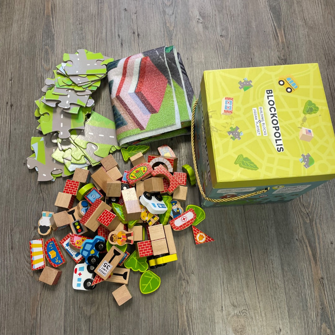 Blue/Green Imagination Generation Blockopolis Building Blocks Jigsaw Play Set, 3Y+