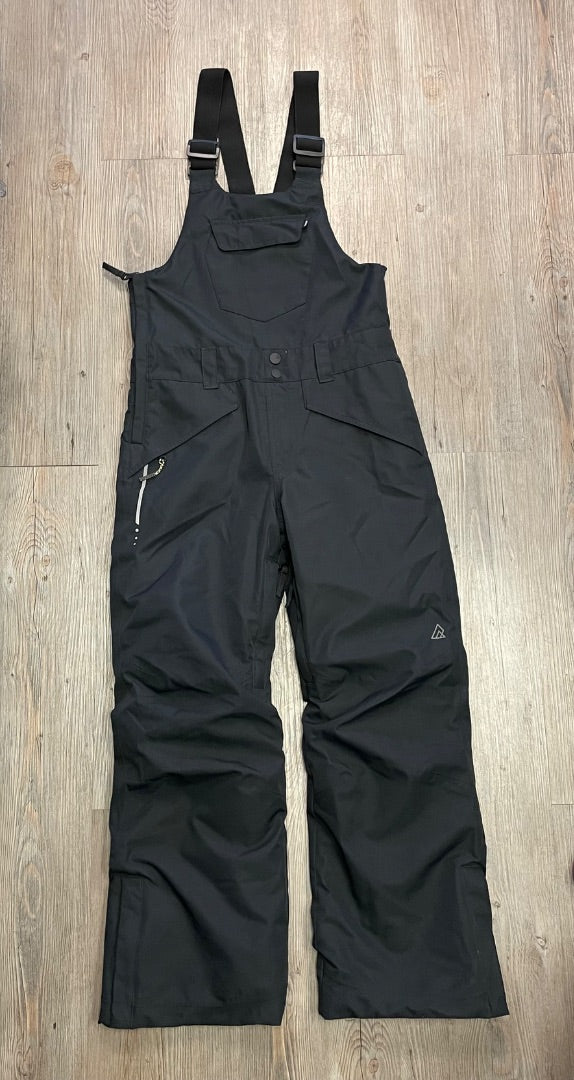 Black Ripzone Bib Snow Pants, 10-12Y