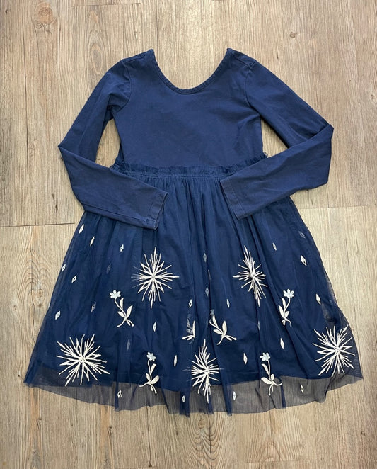 Navy Hanna Anderson Long  Sleeve Dress, 8Y