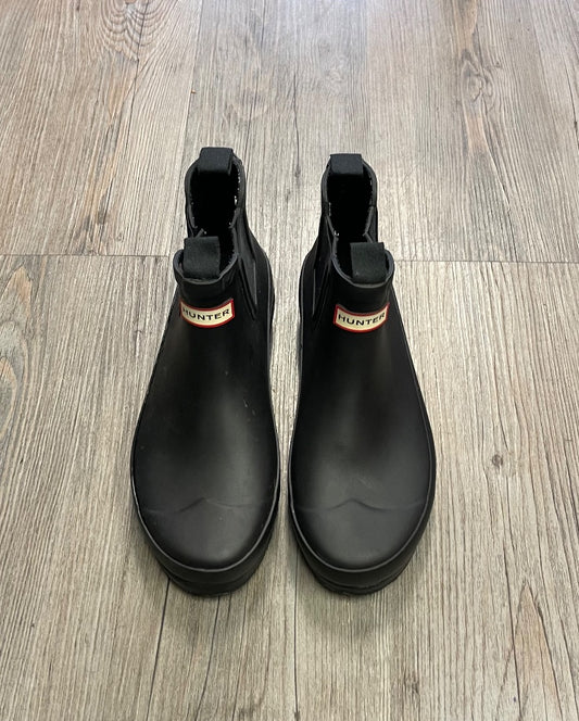 Black Hunter Chelsea Rain Boots, 1Y