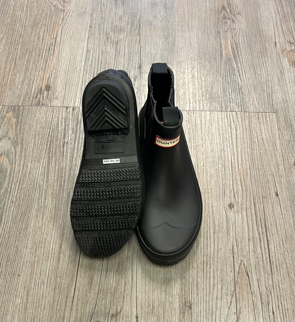 Black Hunter Chelsea Rain Boots, 1Y