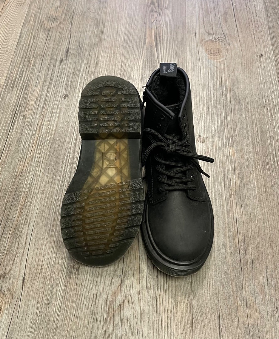 Black Dr. Martens Faux Fur Lined Boots, 1Y