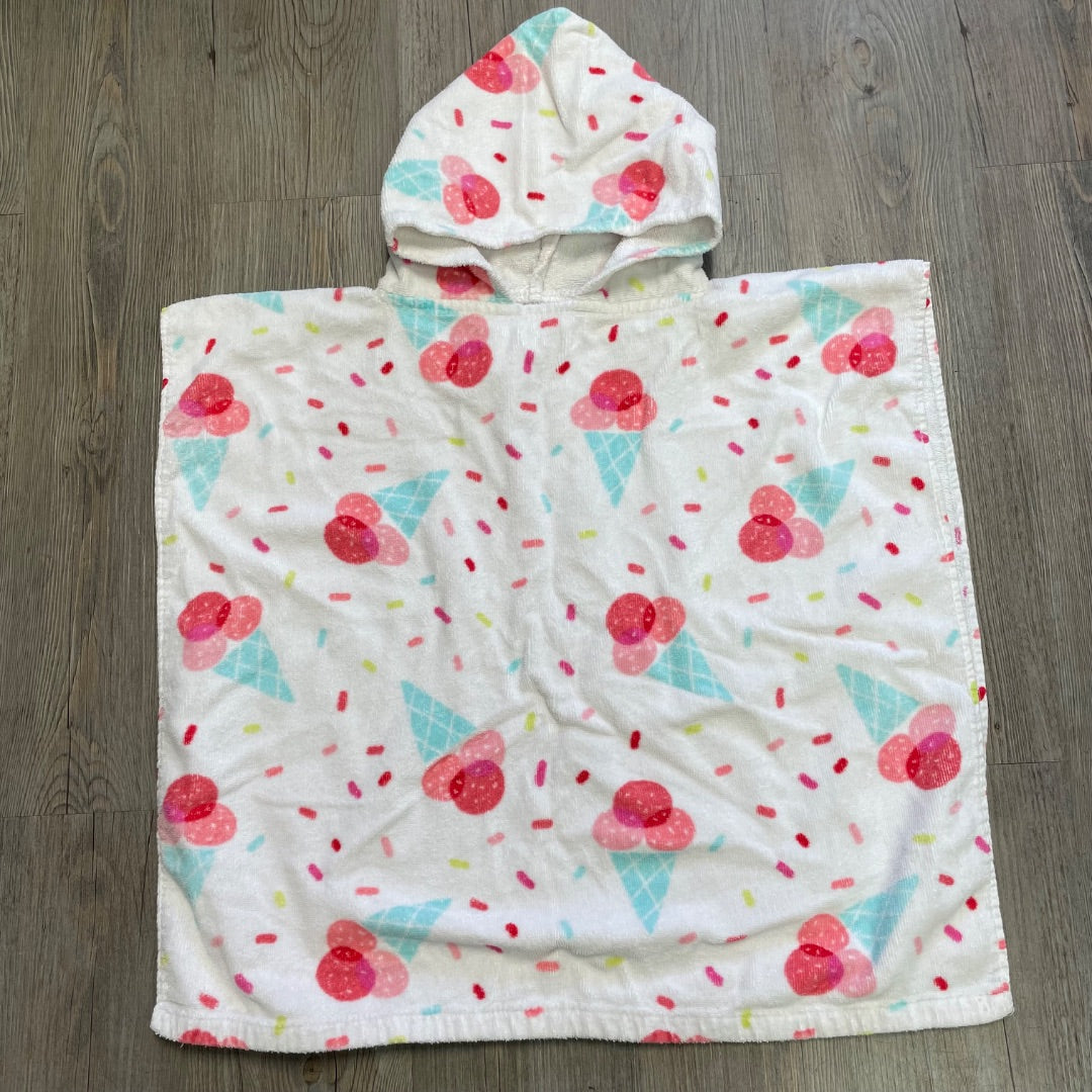 Ice Cream Print  Hooded Towel, Pre-owned