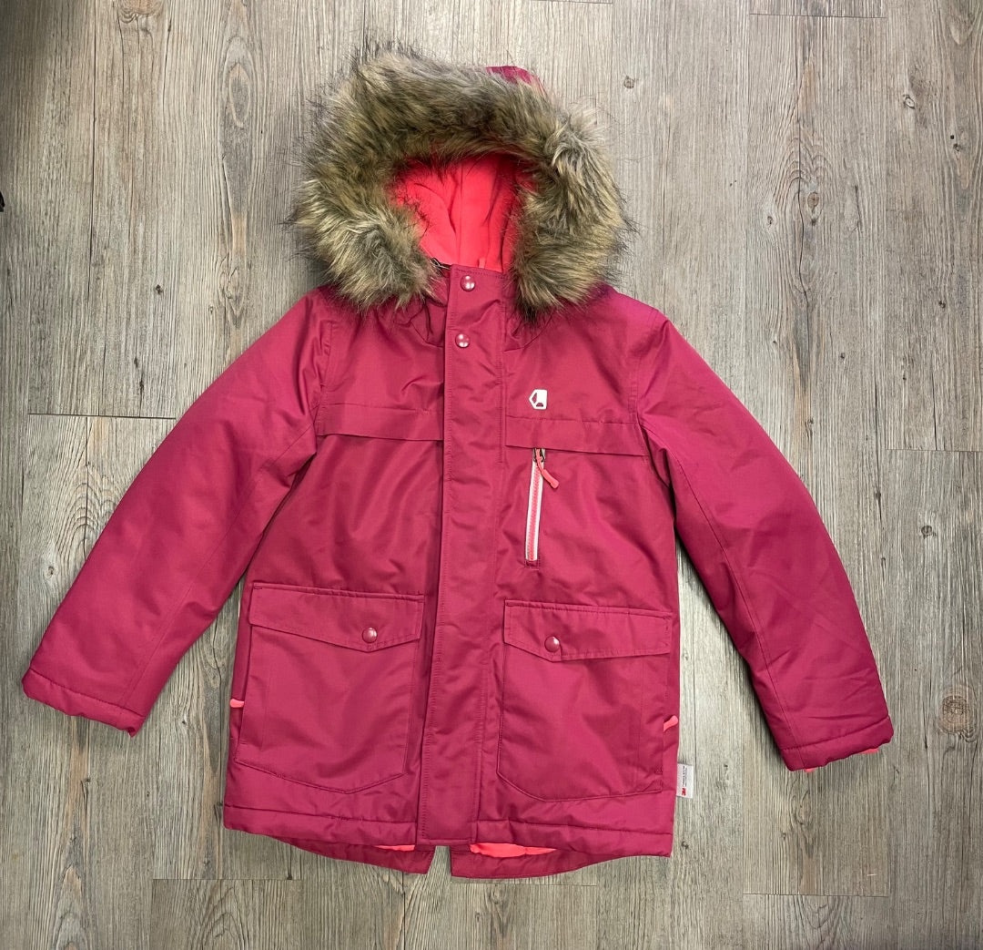 Maroon Liquid Winter Parka, 7-8Y