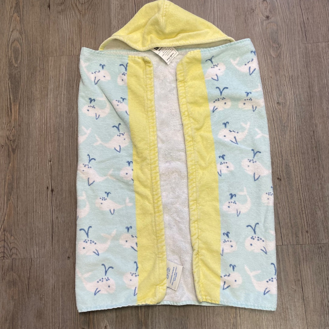 Whale Print Pottery Barn Hooded Towel, Pre-owned