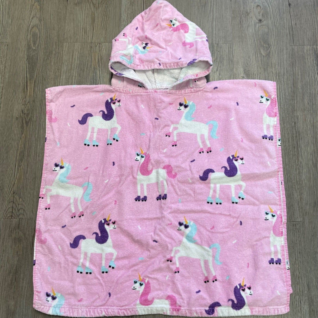Unicorn Pattern Wonder Co Hooded Towel, Pre-owned