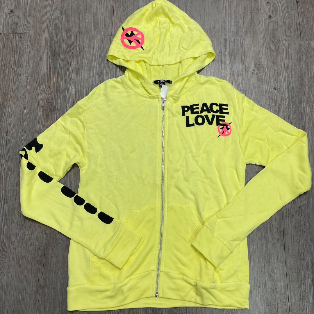 Yellow Flowers by Zoe Zip Hoodie, 10-12Y