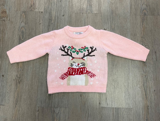 Pink George Knit Holiday Sweater, 12-18M
