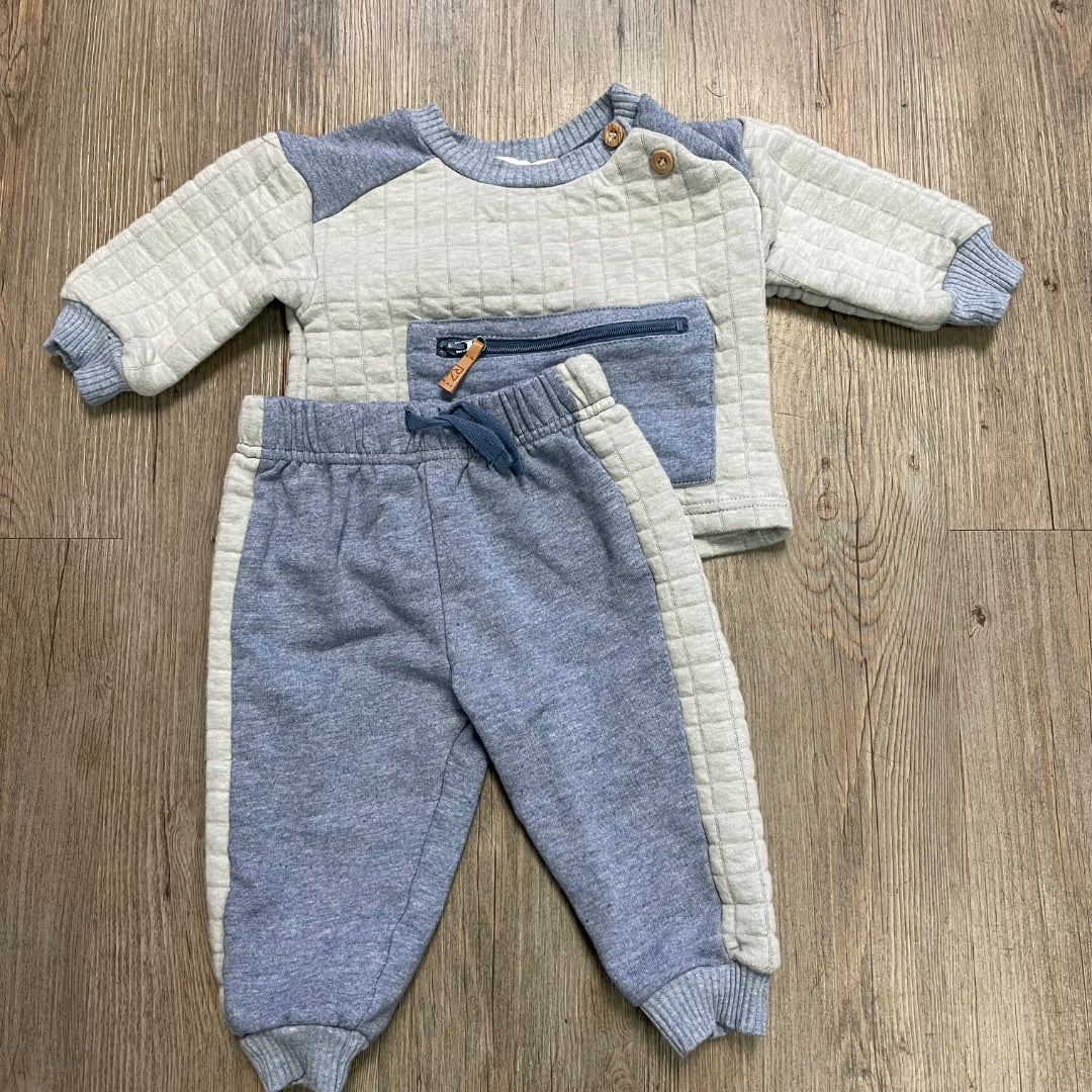 Blue, Grey RZ Rachel Zoe 2PC Sweat Set, 12M