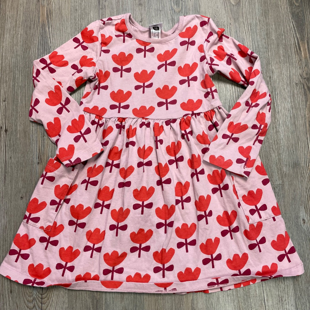 Floral Hanna Anderson Long Sleeve Dress, 6-7Y