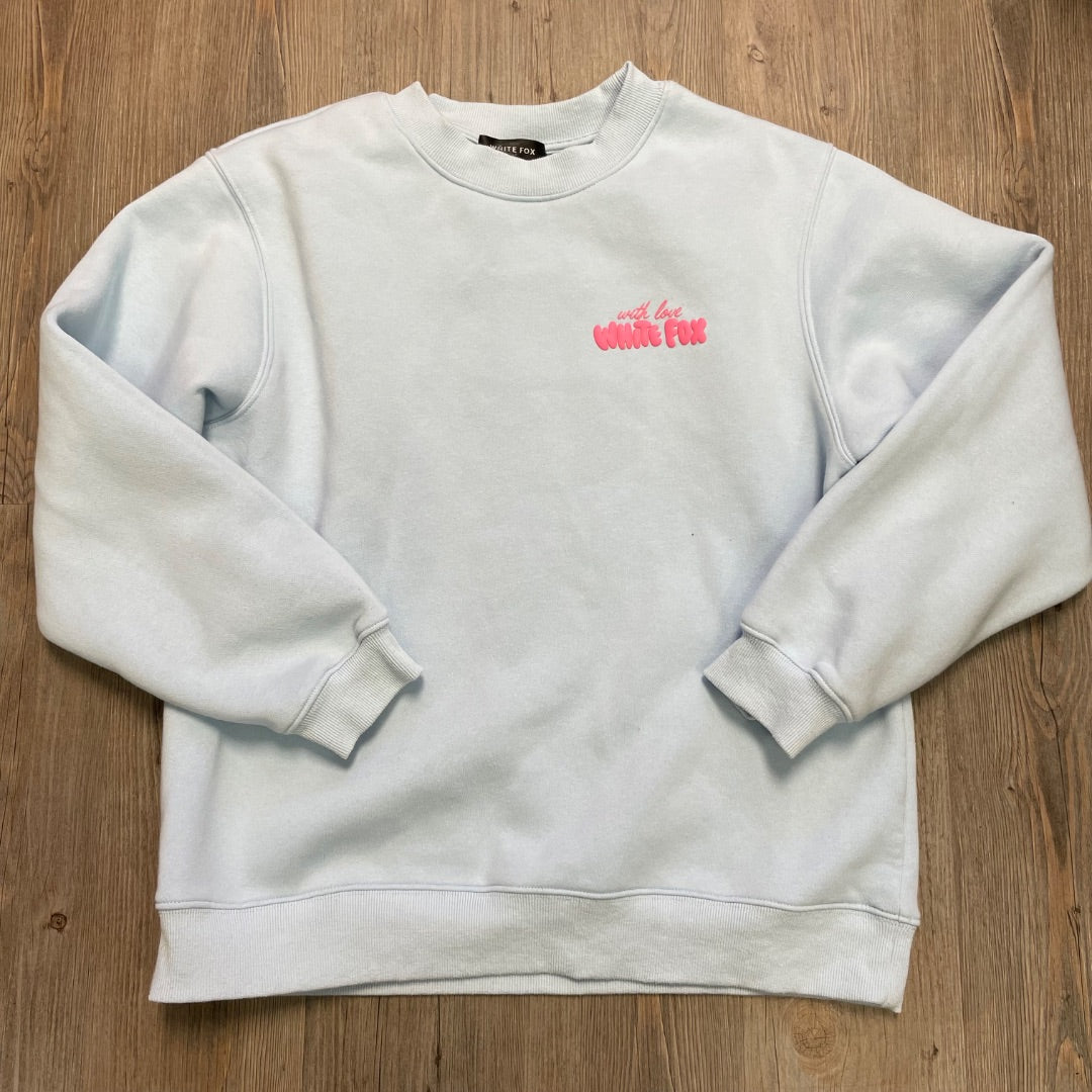 Light BlueSmall White Fox Sweatshirt, Small