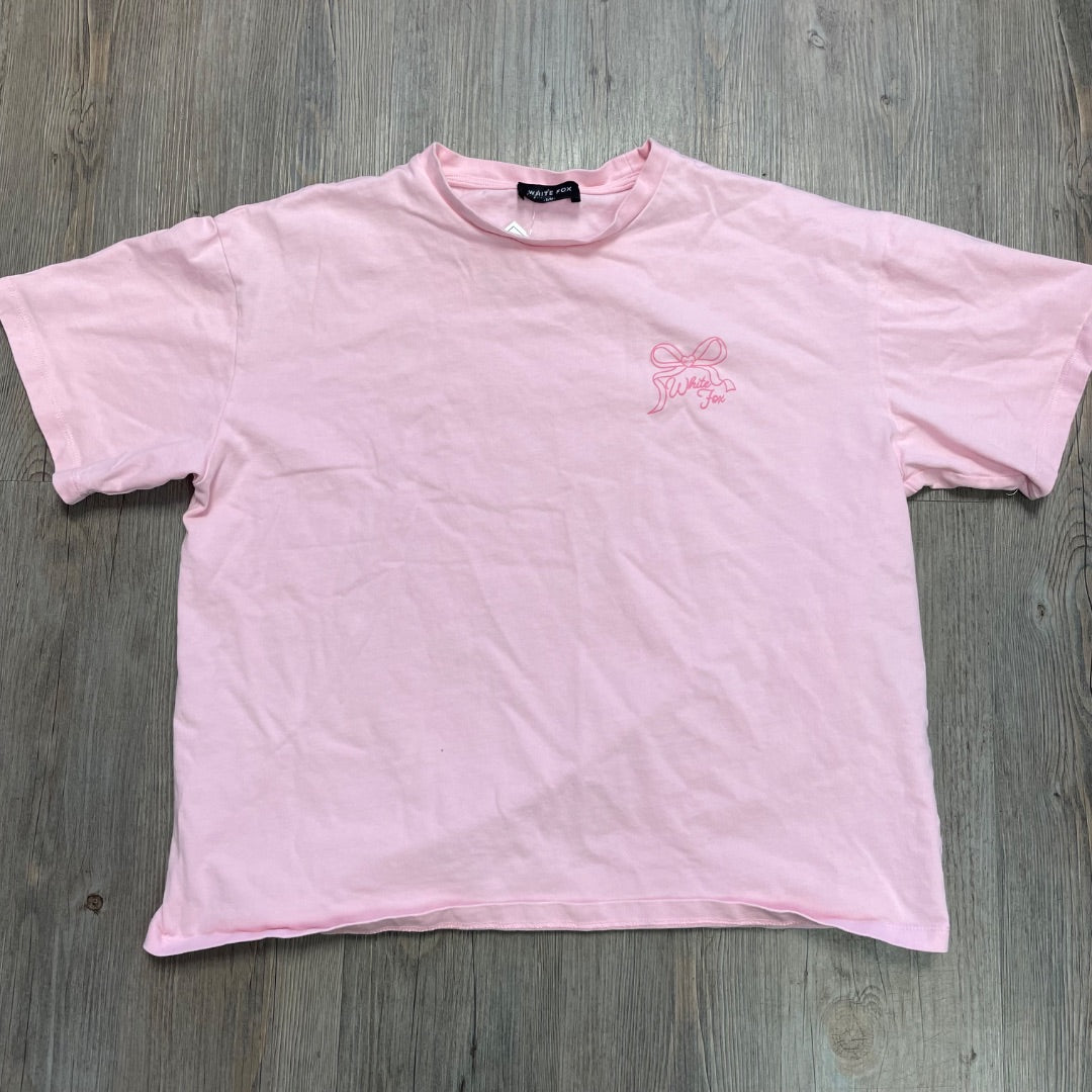 Pink Peach White Fox T-Shirt, Small
