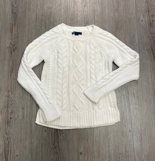 White Gap Knit Sweater, 6-7Y