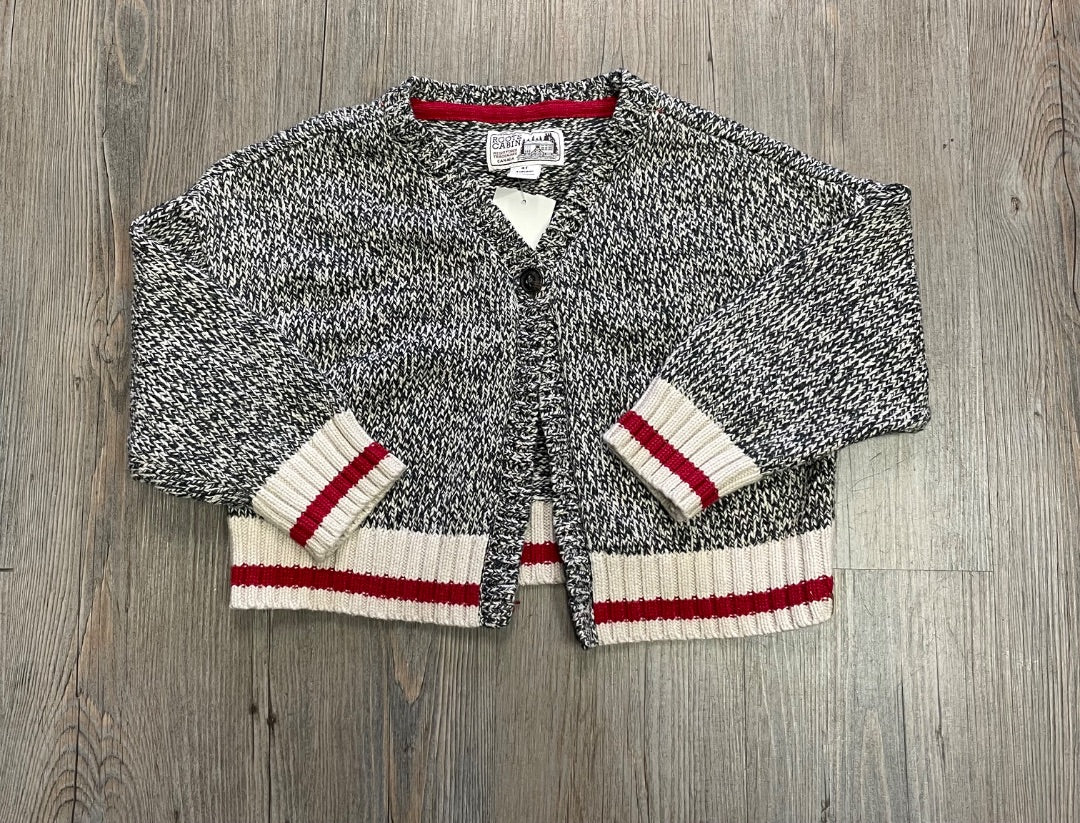 Salt & Pepper Roots Cabin Cardigan, 4Y