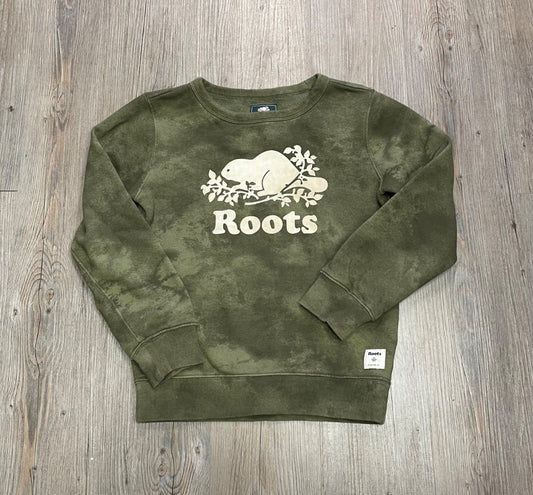 Olivegreen Roots Pullover Top, 7-8Y