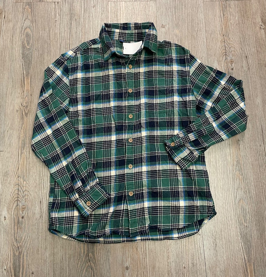 Green Uniqlo Flannel Shirt LS, 11-12Y