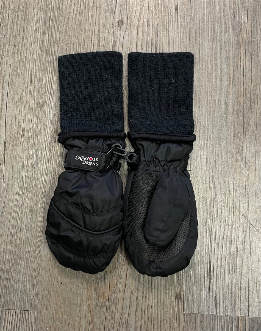 Black Snow Stoppers Winter Mitts, 1-3Y