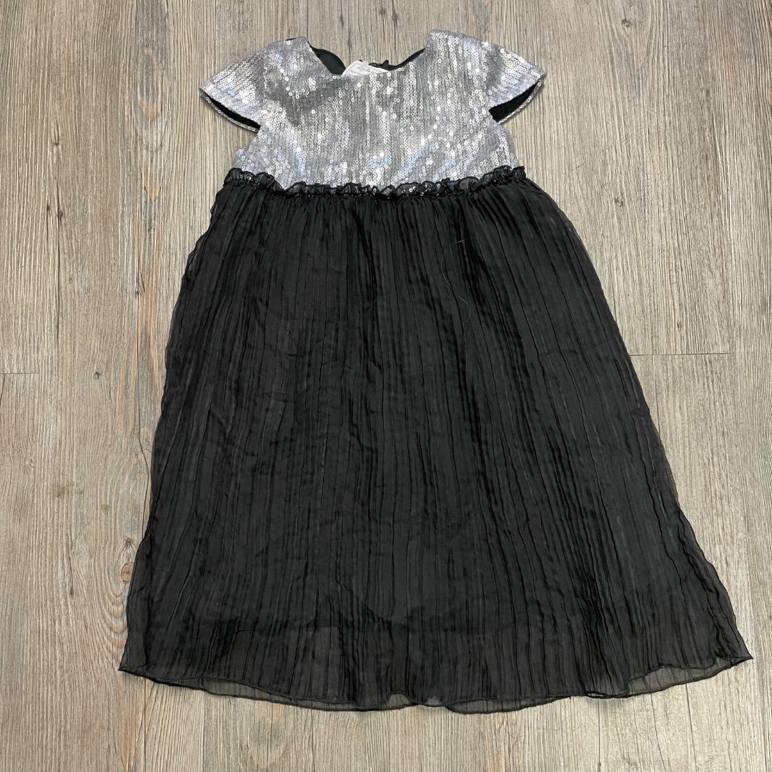 Silver Black Newberry Sequins Dress, 4Y