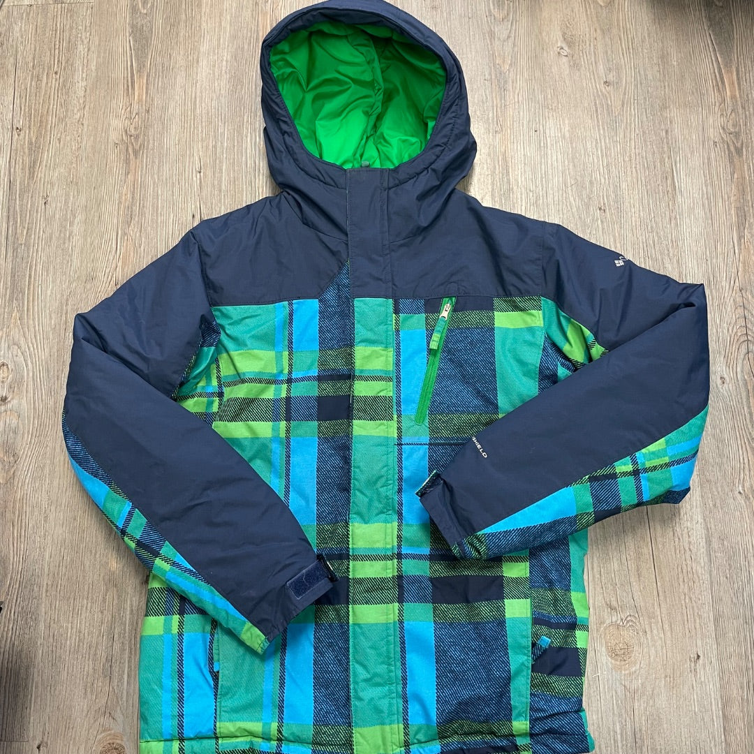 Plaid Green Columbia Winter Jacket, 14-16Y