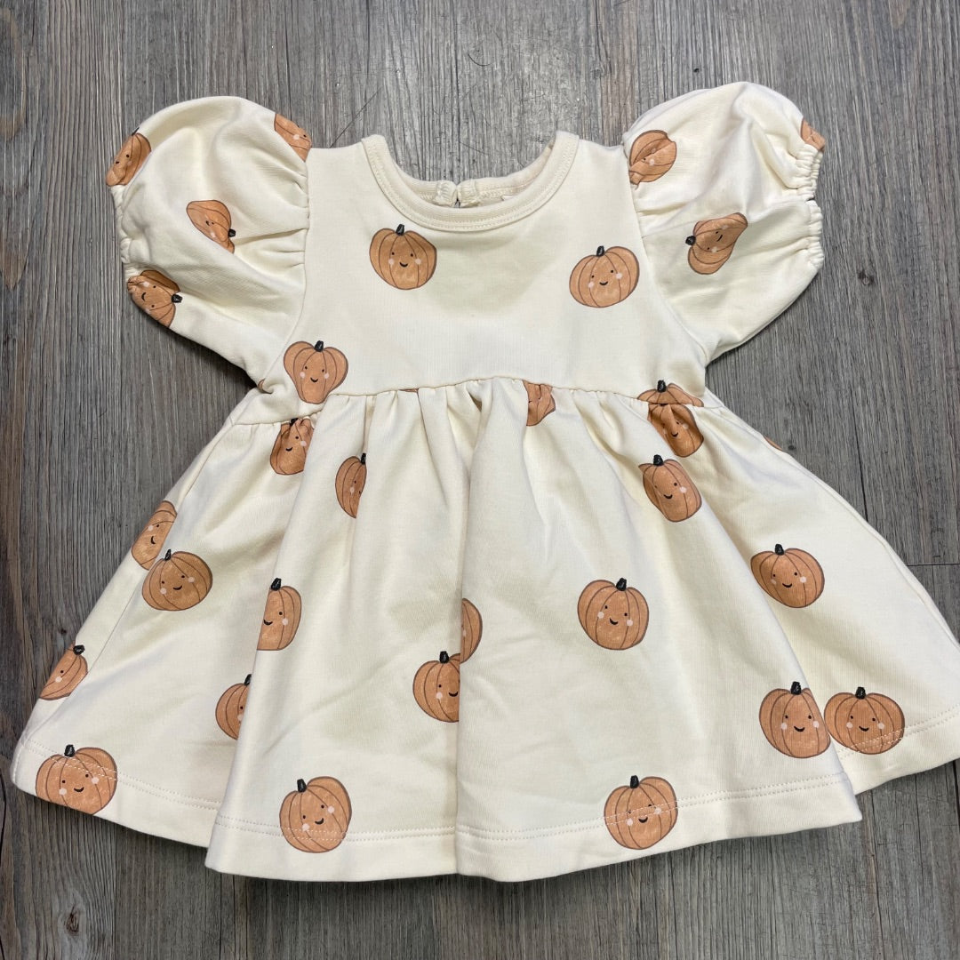 Natural Quincy Mae Darla Dress Pumpkins, 3-6M