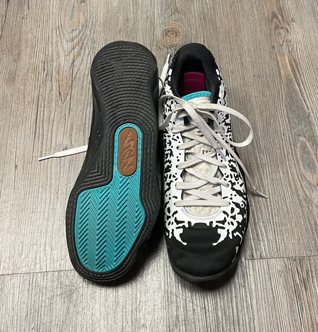 Black,White Jordan Lace Up Shoes, 8Y