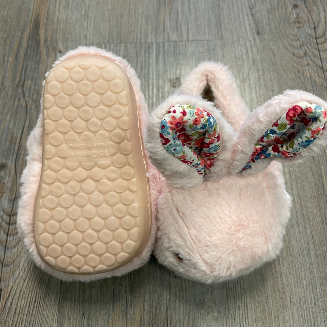 Pink Bunny  Indoor Slippers, 8-9T