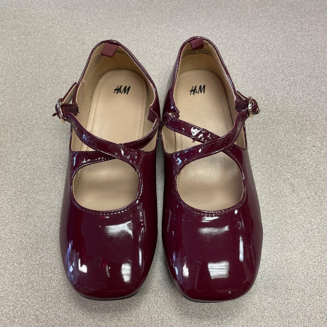 Maroon H&M Patent Mary Jane Shoes, 1Y