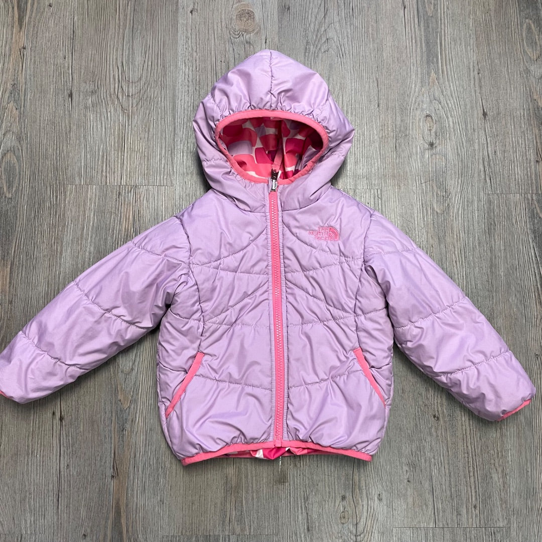 Lavender,Pink North Face Reversible Puffer Jacket, 2Y
