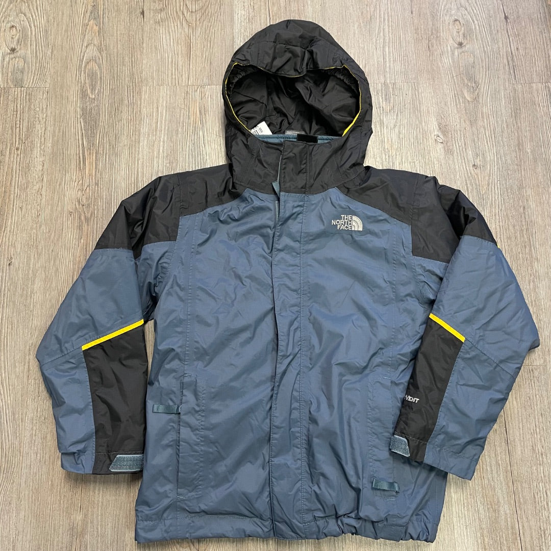 Blue Northface 3 In 1 Tri Climate Hooded Winter Jacket, 7-8Y