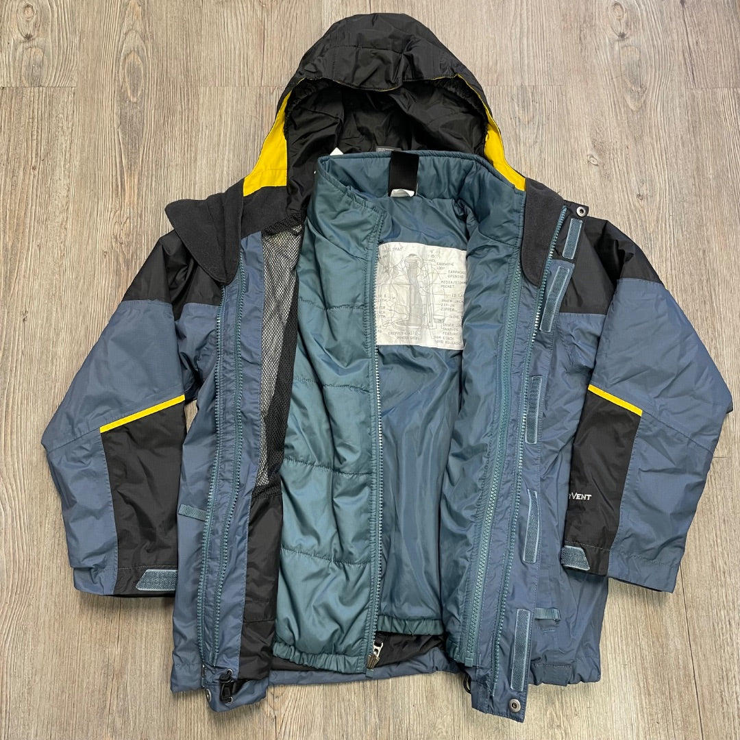 Blue Northface 3 In 1 Tri Climate Hooded Winter Jacket, 7-8Y