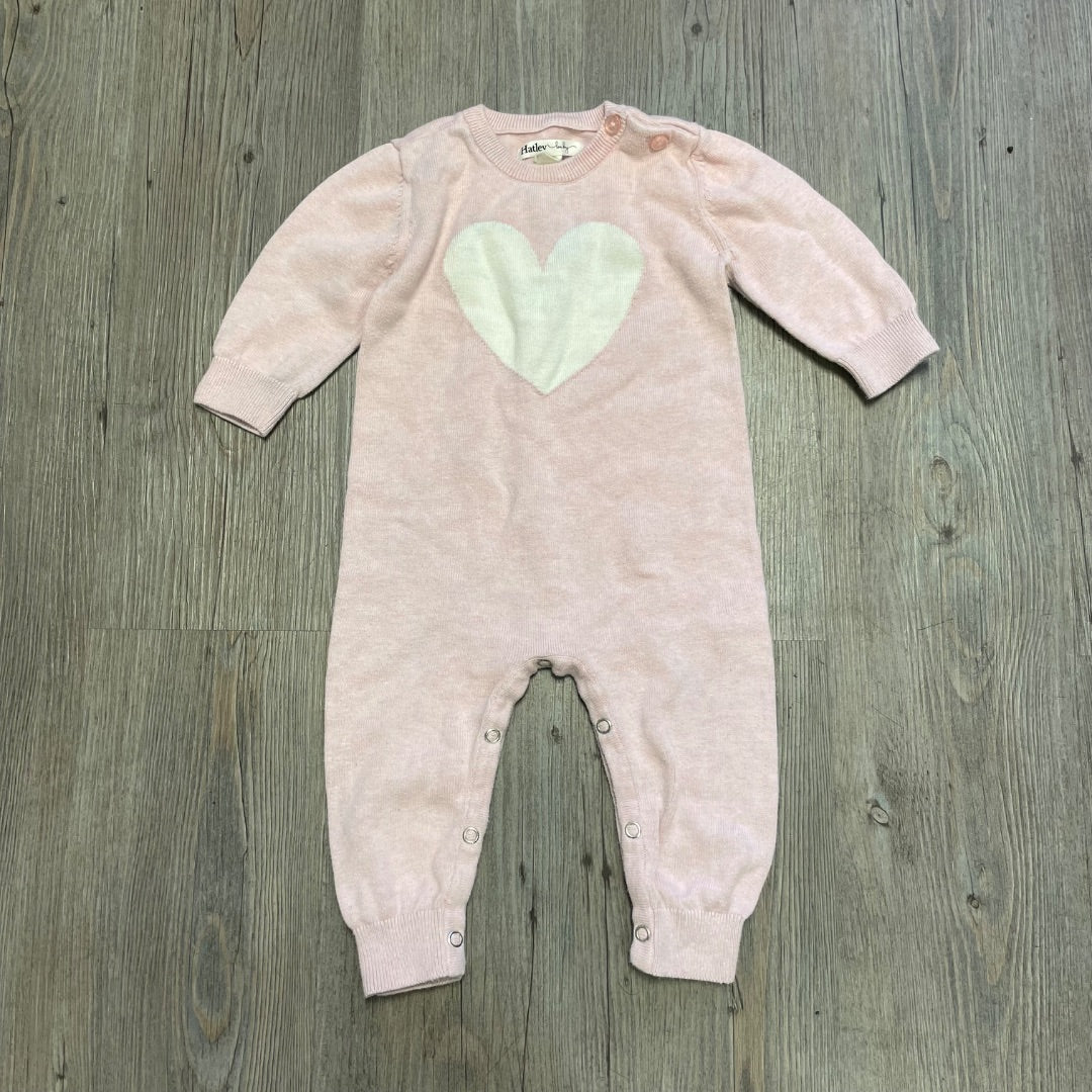 Pink Hatley Knit Long Sleeve Onesie, 6-9M