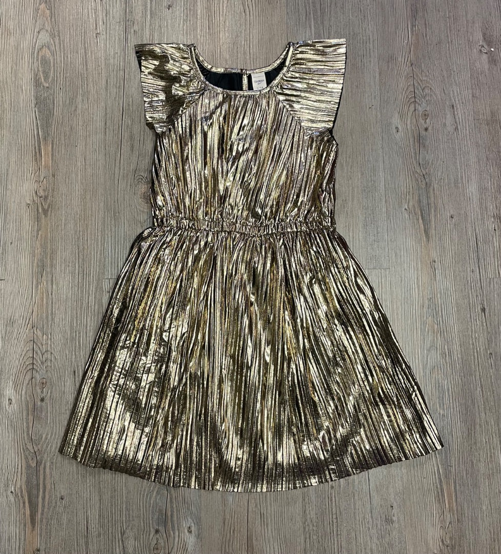 Gold Osh Kosh Organ Pleated Dress, 7Y