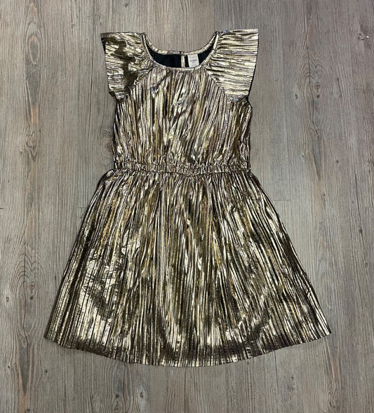 Gold Osh Kosh Organ Pleated Dress, 7Y
