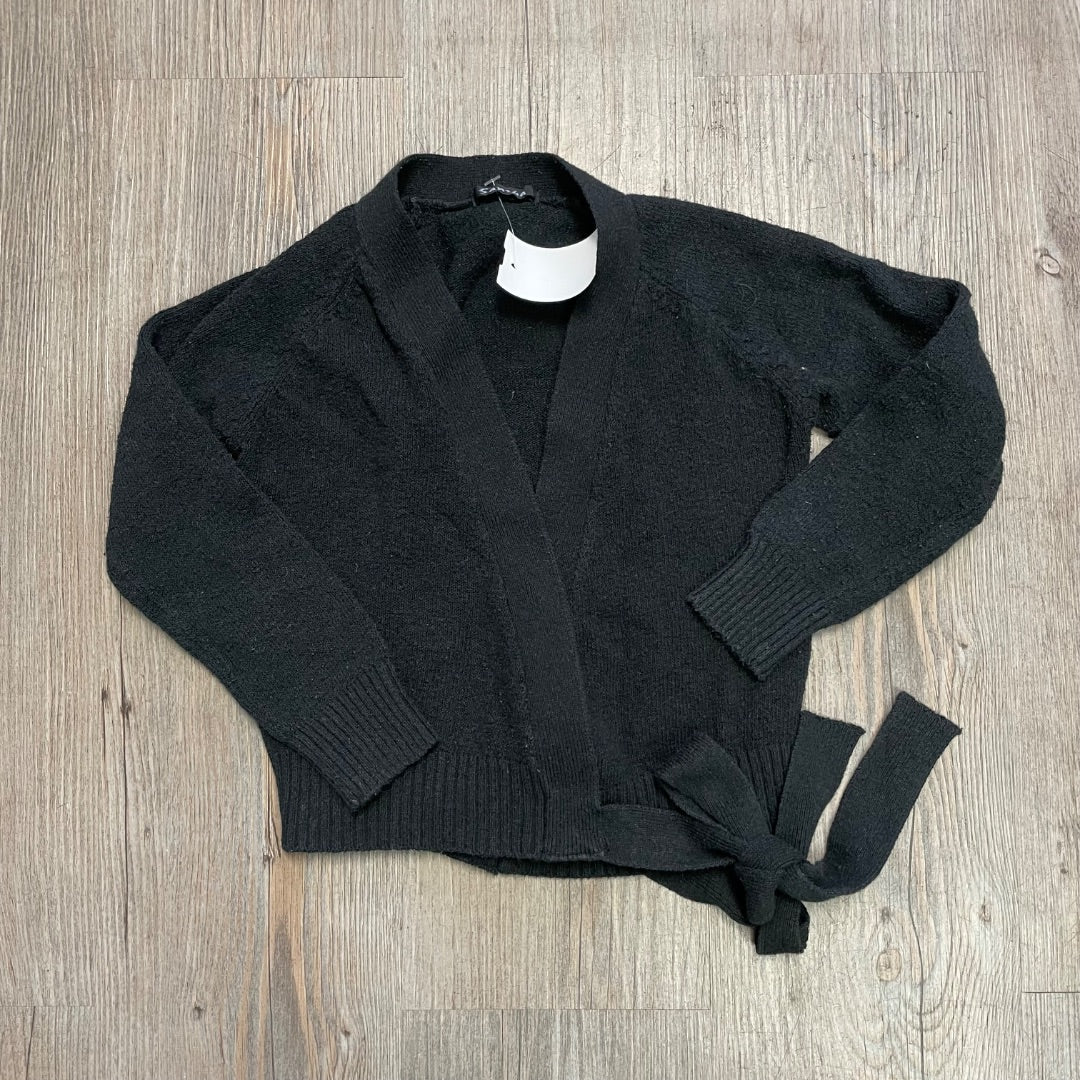Black Sansha Wrap Around Sweater, 7-8Y