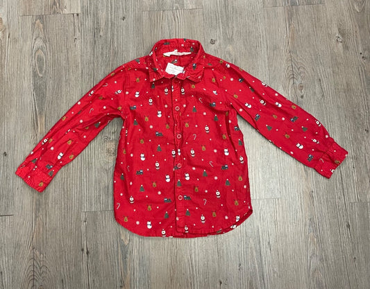 Red H&M Long Sleeve Shirt, 4Y