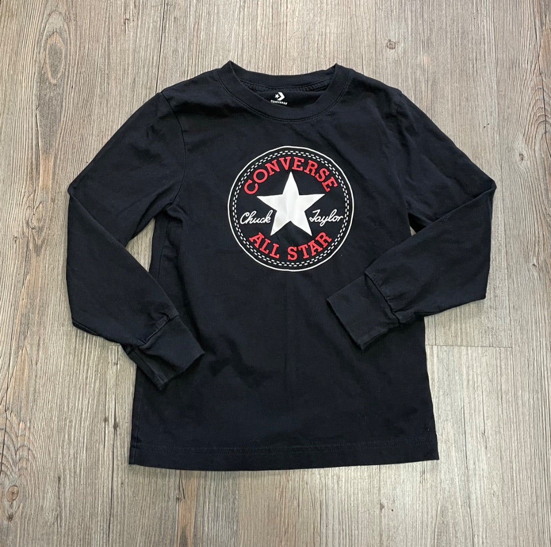 Black Converse Long Sleeve Top, 6-7Y
