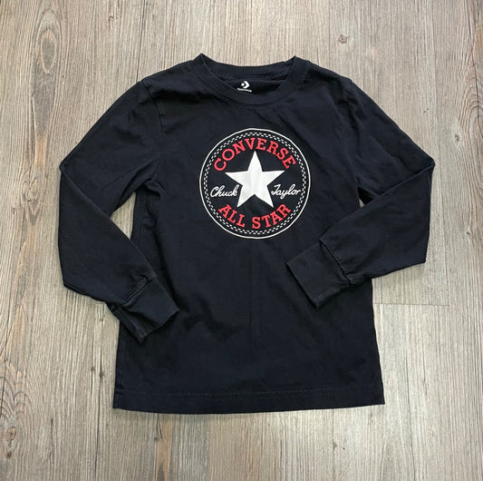 Black Converse Long Sleeve Top, 6-7Y
