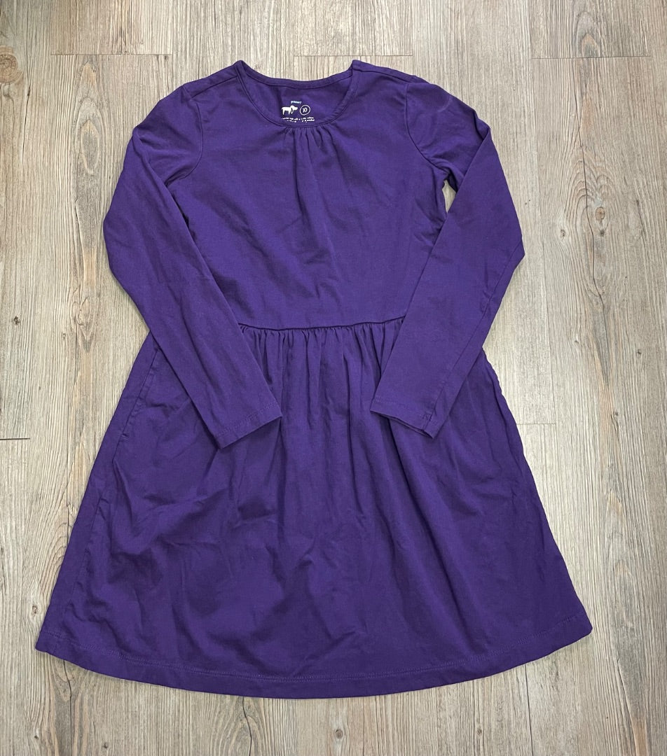 Purple Primary Long Sleeve Dress, 10Y