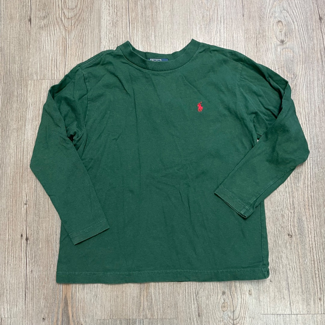 Green Polo Ralph Lauren Long Sleeve Tee, 5Y
