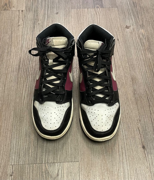 Black,White Purple Nike Hightop Basketball Shoes, 8Y