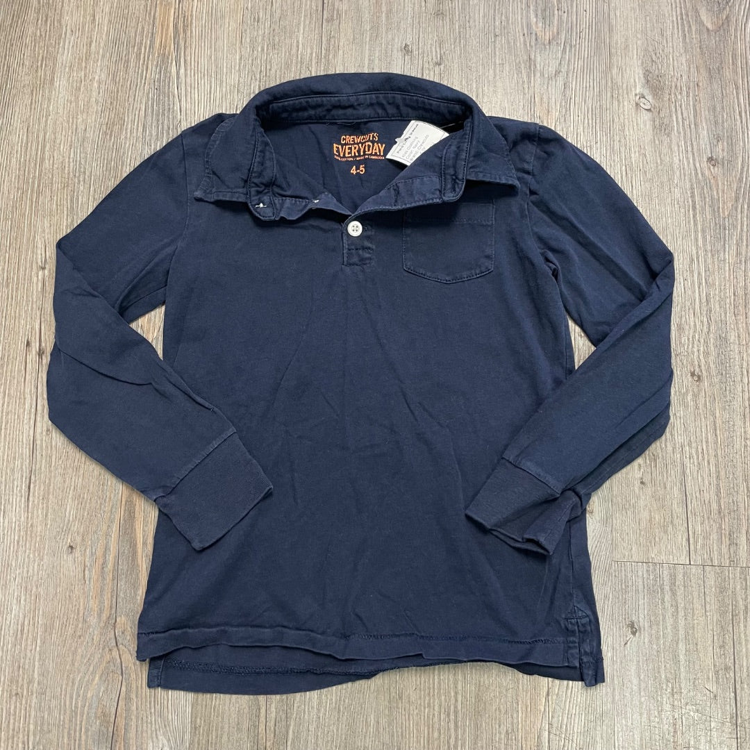 Navy Crewcuts Polo Long Sleeve, 4-5Y