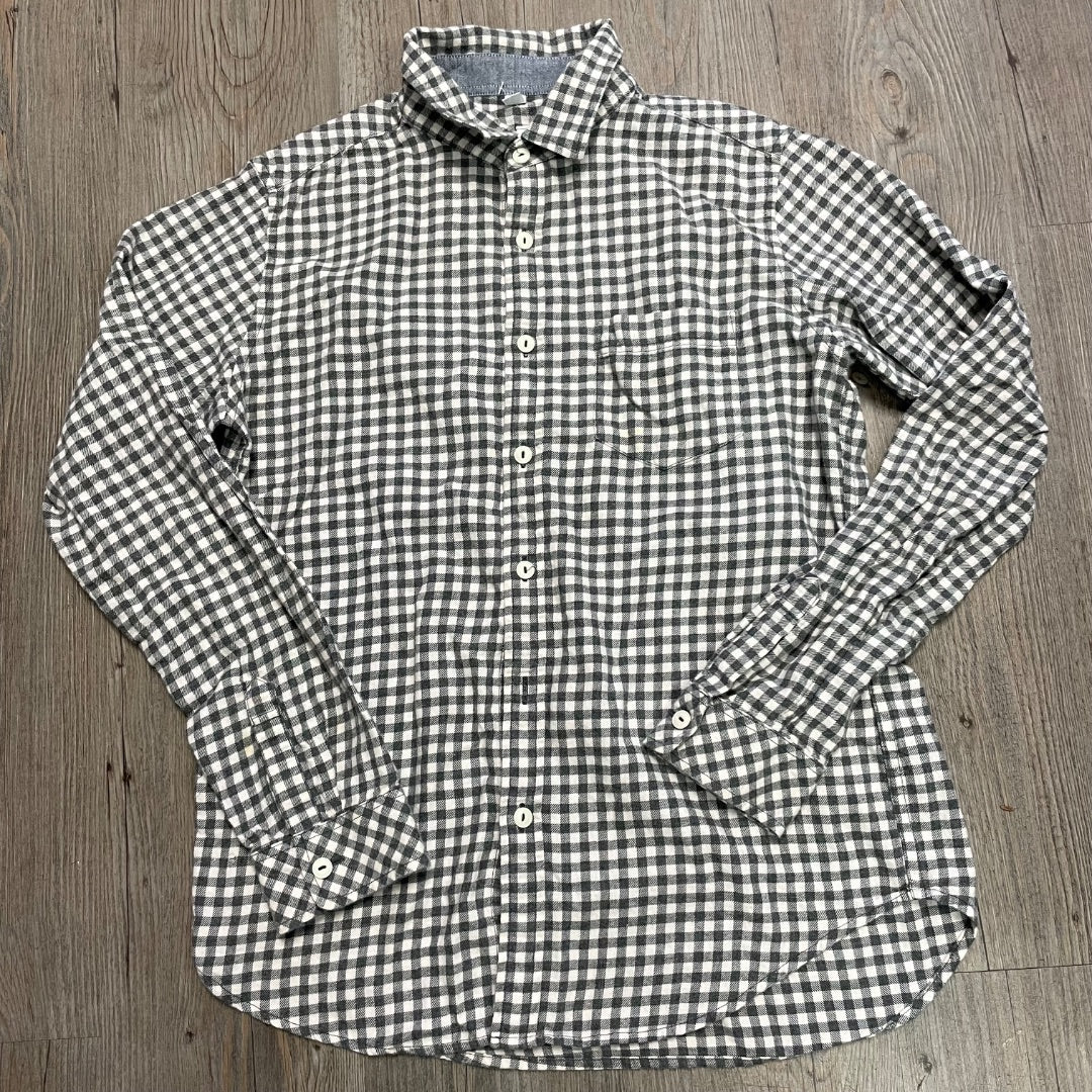 Grey White Check Uniqlo Flannel Shirt, 13Y