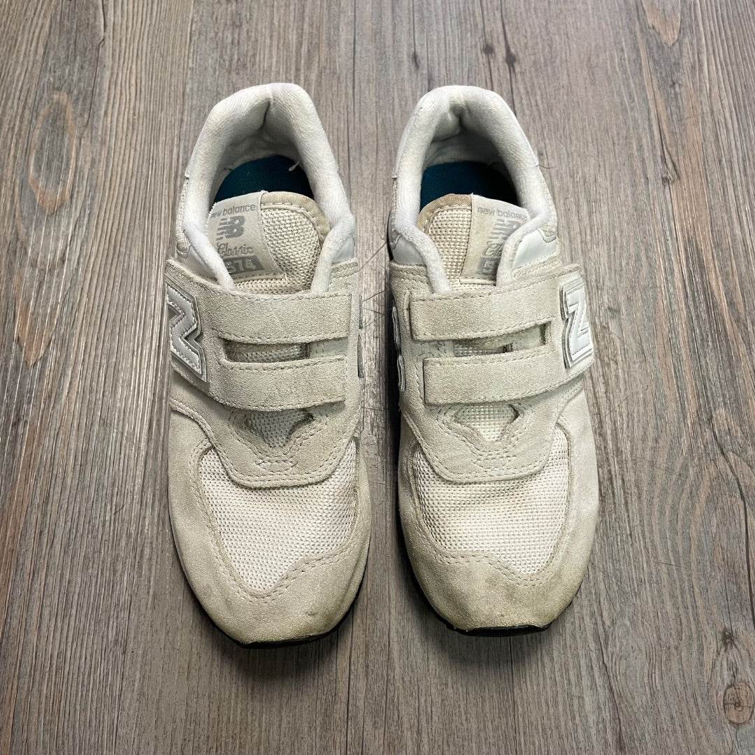 Ivory New Balance Velcro Shoes, 13Y