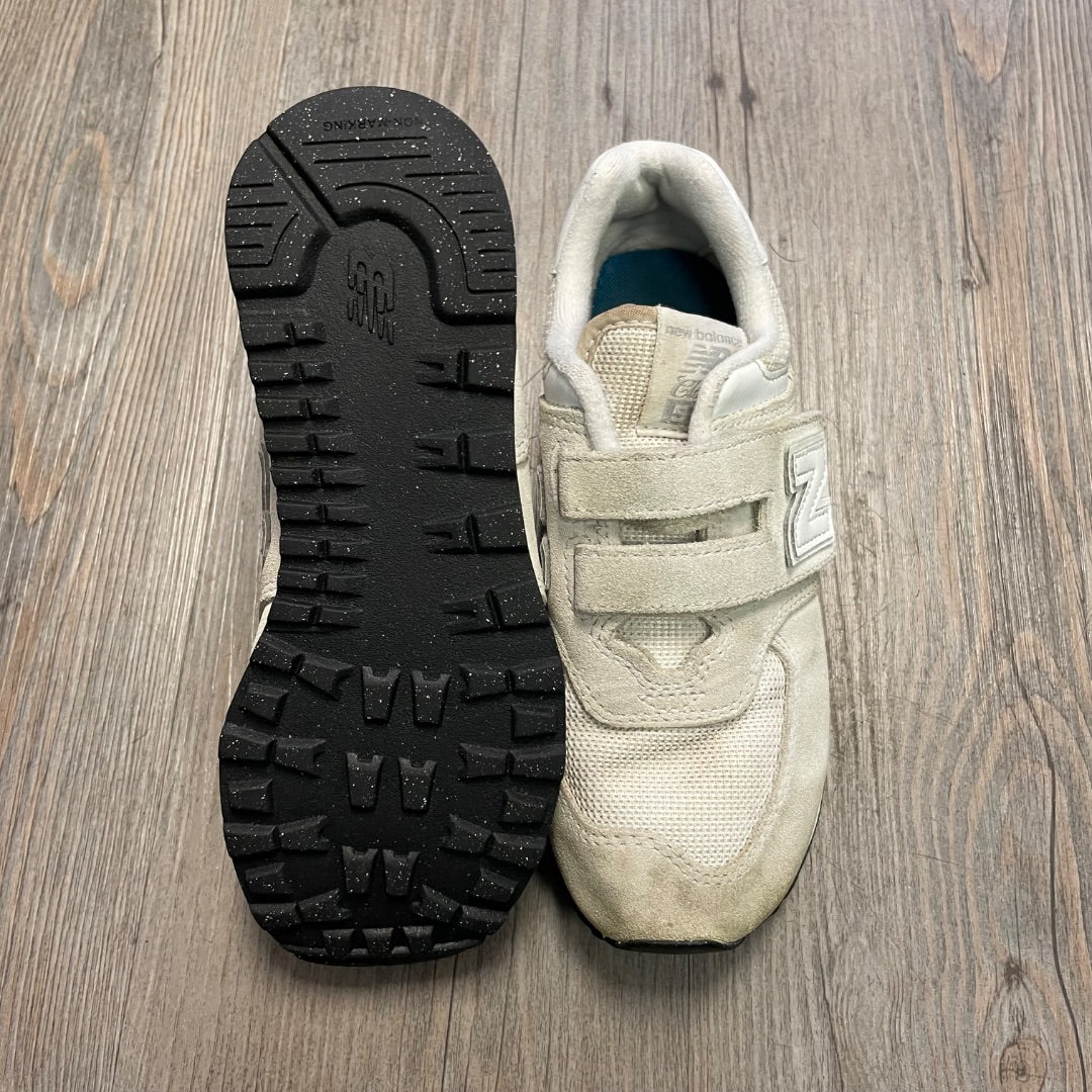 Ivory New Balance Velcro Shoes, 13Y