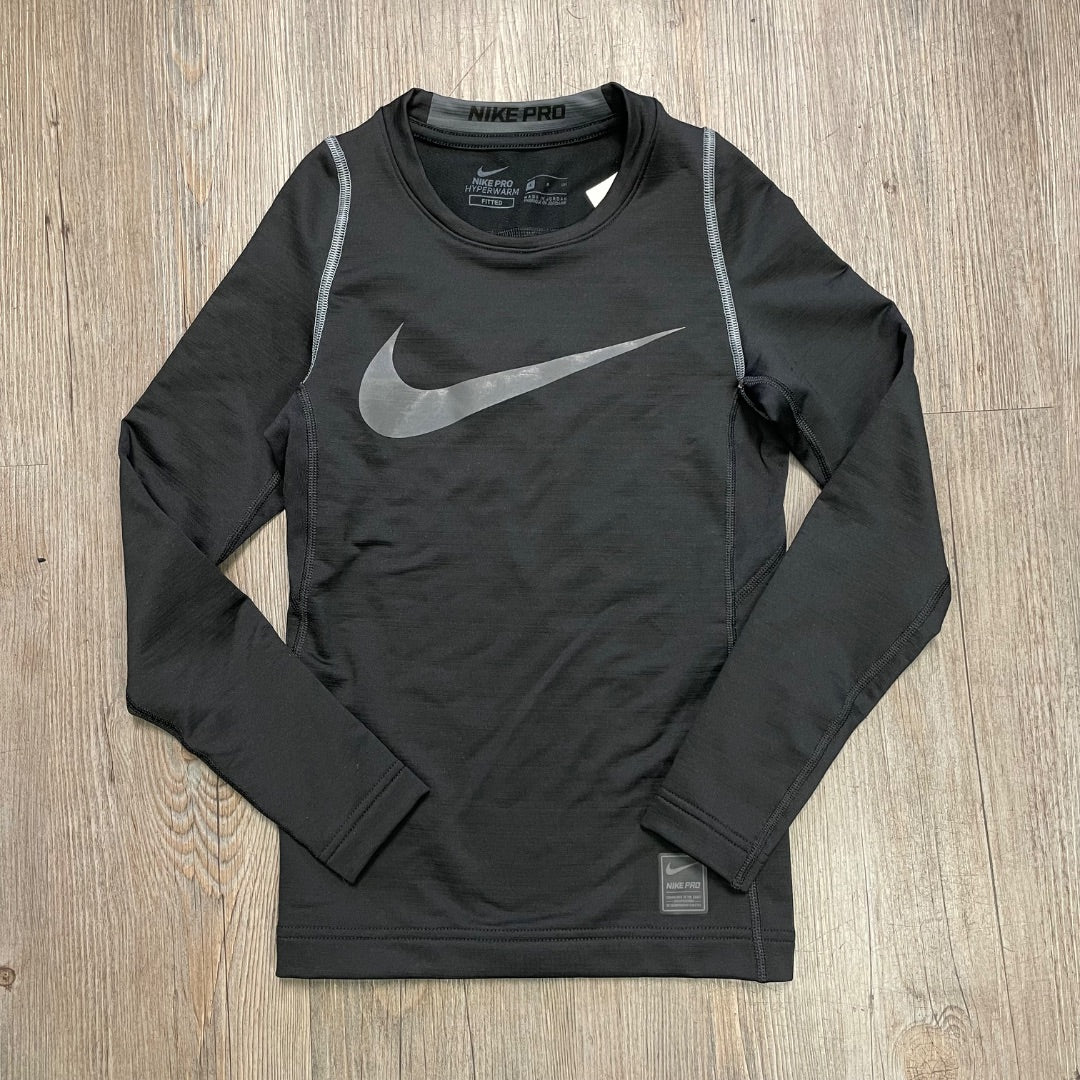 Black Nike Long Sleeve Crew Neck Hyper Warm, 8Y