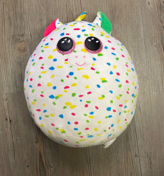 White Polka Dot Squish-A-Boo White Unicorn, Large